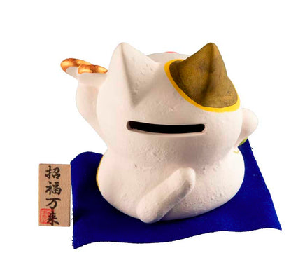 Tirelire Chat Japonais Maneki-Neko Chanceux en Céramique