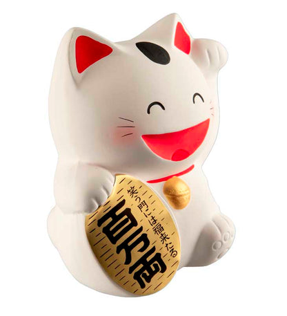 Tirelire Chat Japonais Maneki-Neko Blanc 10 cm