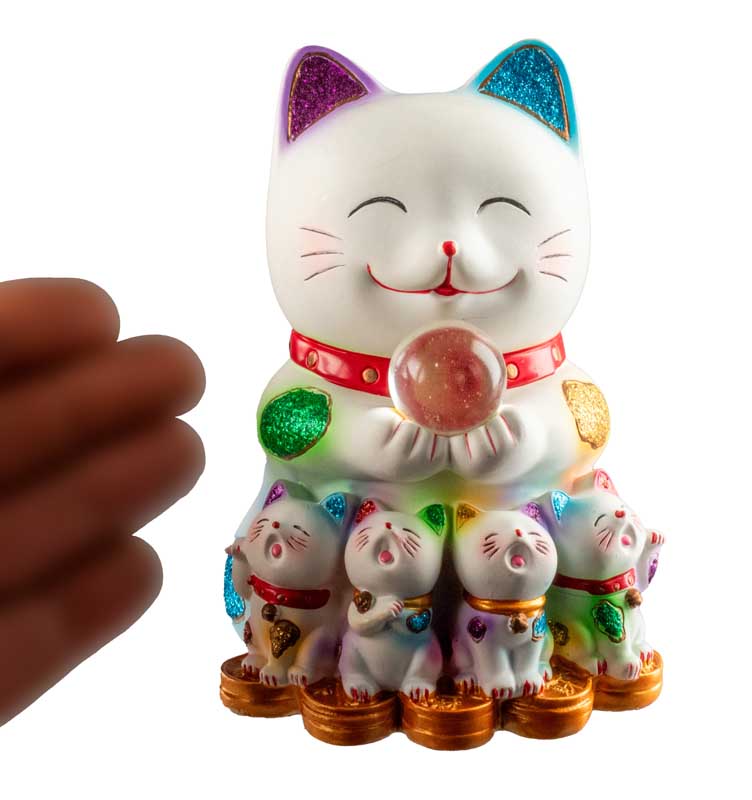 Tirelire Chat Japonais Maneki-Neko et sa Famille 12 cm