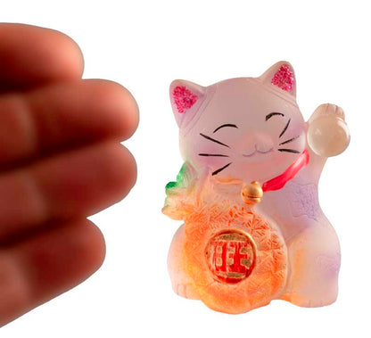 Figurine Chat Maneki-Neko et son Ananas en Résine – Décoration Kawaii 7 cm