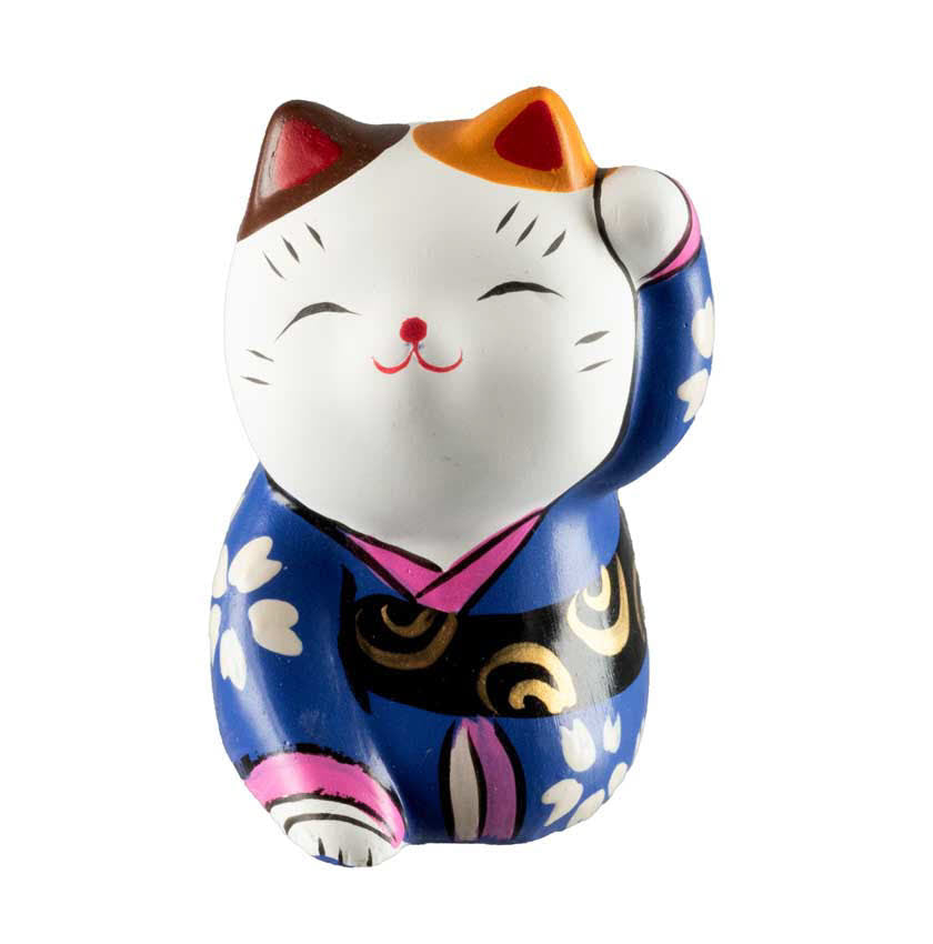 Figurine Chat Chanceux Chinois Maneki-Neko en Résine – Décoration Kawaii 6,5 cm