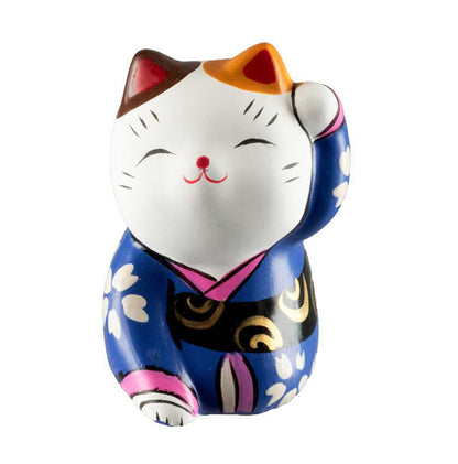 Figurine Chat Chanceux Chinois Maneki-Neko en Résine – Décoration Kawaii 6,5 cm