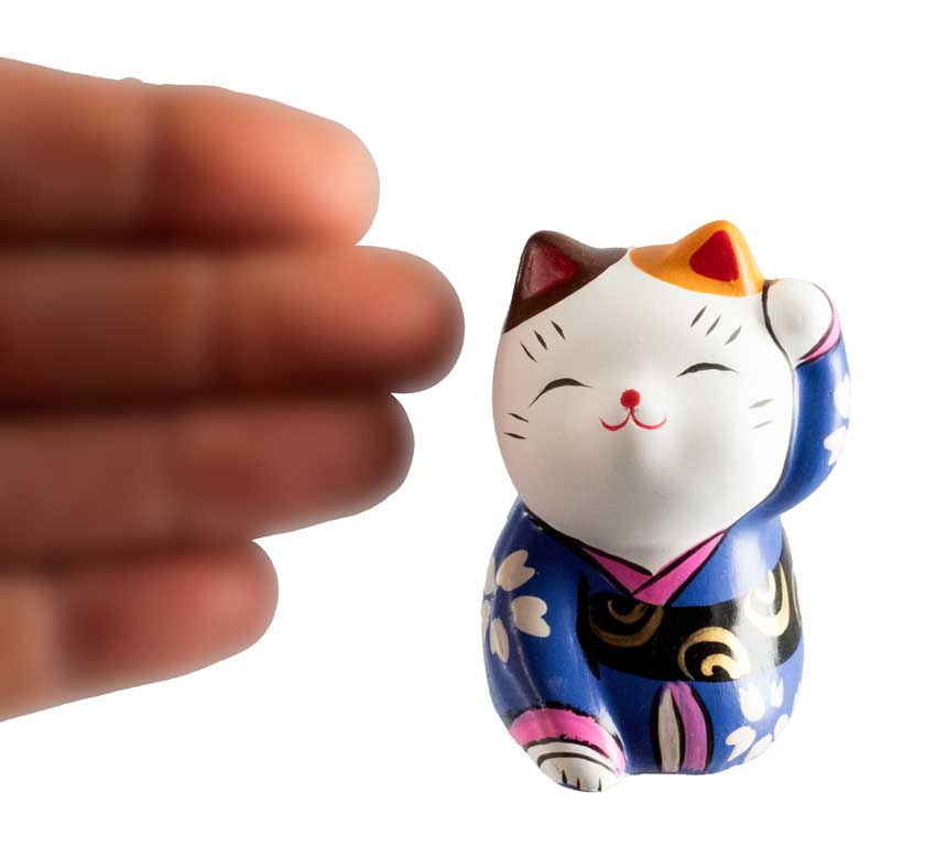 Figurine Chat Chanceux Chinois Maneki-Neko en Résine – Décoration Kawaii 6,5 cm