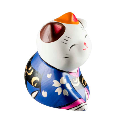 Figurine Chat Chanceux Chinois Maneki-Neko en Résine – Décoration Kawaii 6,5 cm