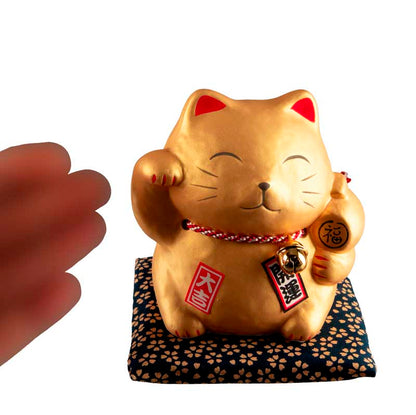 Tirelire Chat Japonais Maneki-Neko Doré Daikichi