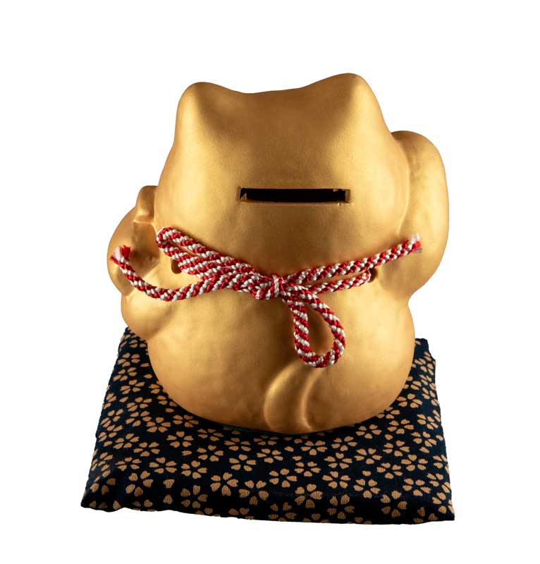 Tirelire Chat Japonais Maneki-Neko Doré Daikichi
