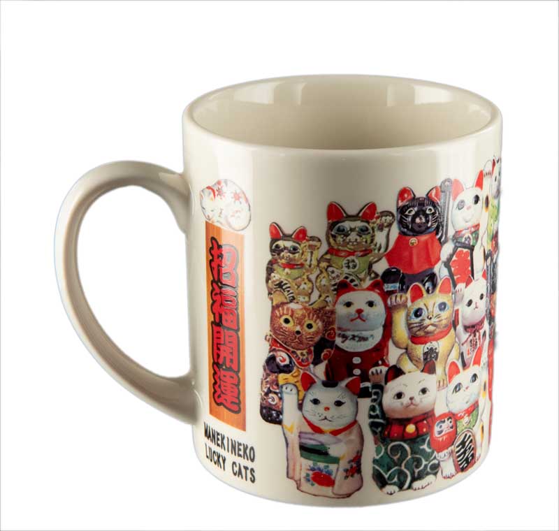 Mug Japonais Maneki Neko Lucky Cats en Céramique – Fabriqué au Japon