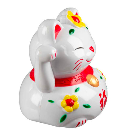 Grande Tirelire Chat Japonais Maneki-Neko Blanc 21 cm