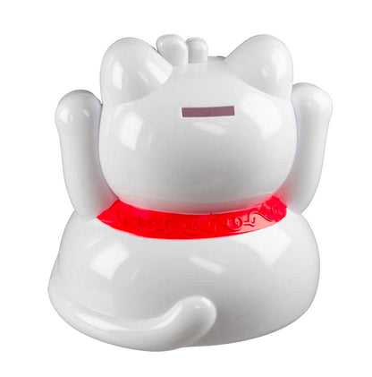 Grande Tirelire Chat Japonais Maneki-Neko Blanc 21 cm