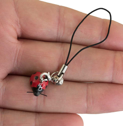 Charm Coccinelle avec Grelot – Accessoire Porte-Bonheur en Porcelaine