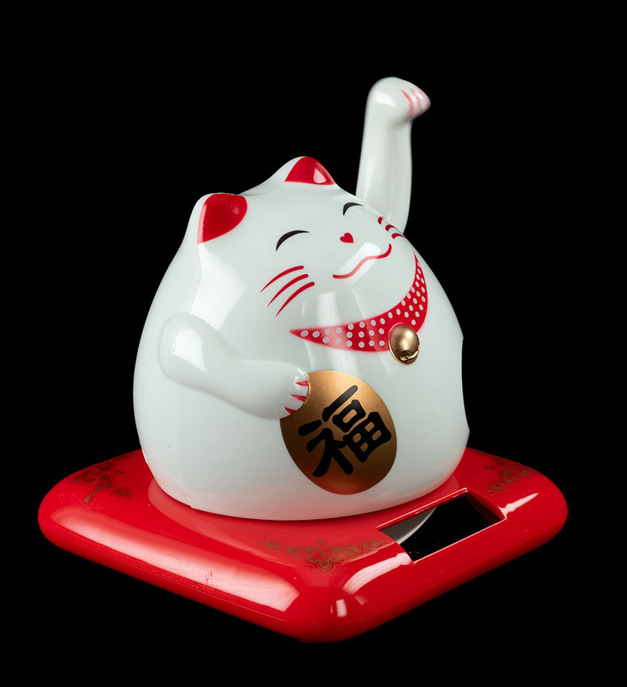 Figurine Chat Chinois Maneki Neko Bobtail Blanc – Chat Solaire Animé 10 cm