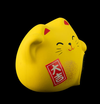 Figurine Maneki-neko Daikichi Jaune – Chat Japonais Fortune 6 cm