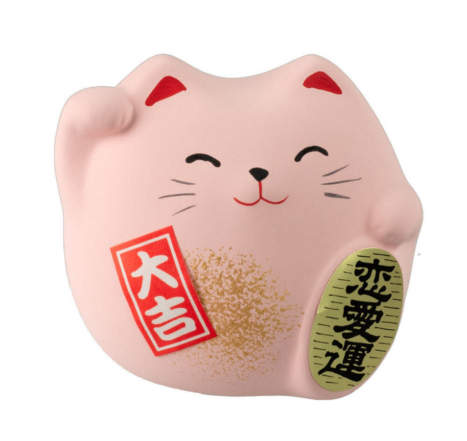 Figurine Maneki-neko Daikichi Rose – Chat Japonais Fortune 6 cm
