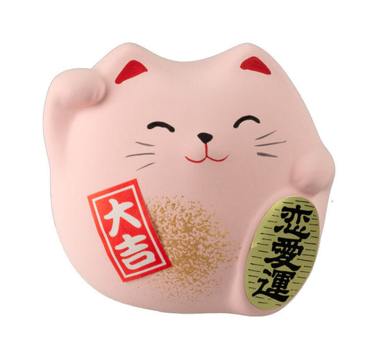 Figurine Maneki-neko Daikichi Rose – Chat Japonais Fortune 6 cm