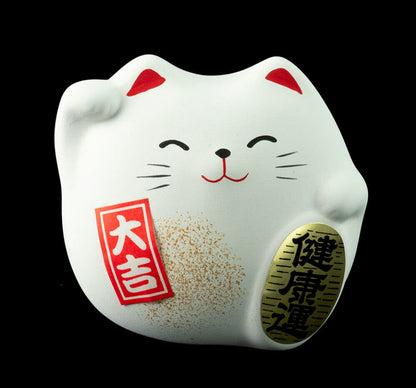Figurine Maneki-neko Daikichi Blanc – Chat Japonais Fortune 6 cm