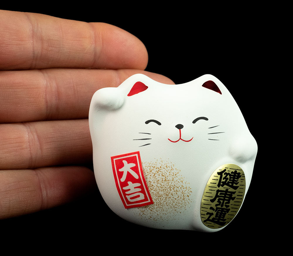 Figurine Maneki-neko Daikichi Blanc – Chat Japonais Fortune 6 cm
