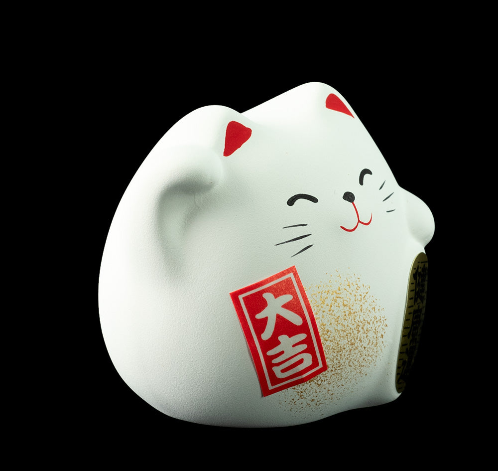 Figurine Maneki-neko Daikichi Blanc – Chat Japonais Fortune 6 cm