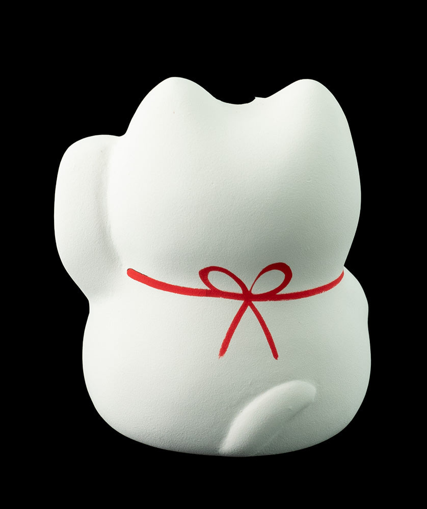 Figurine Maneki-neko Blanc Fuku – Chat Japonais du Bonheur 5 cm