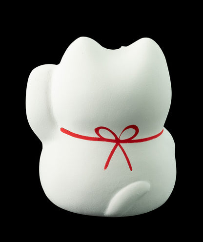 Figurine Maneki-neko Blanc Fuku – Chat Japonais du Bonheur 5 cm