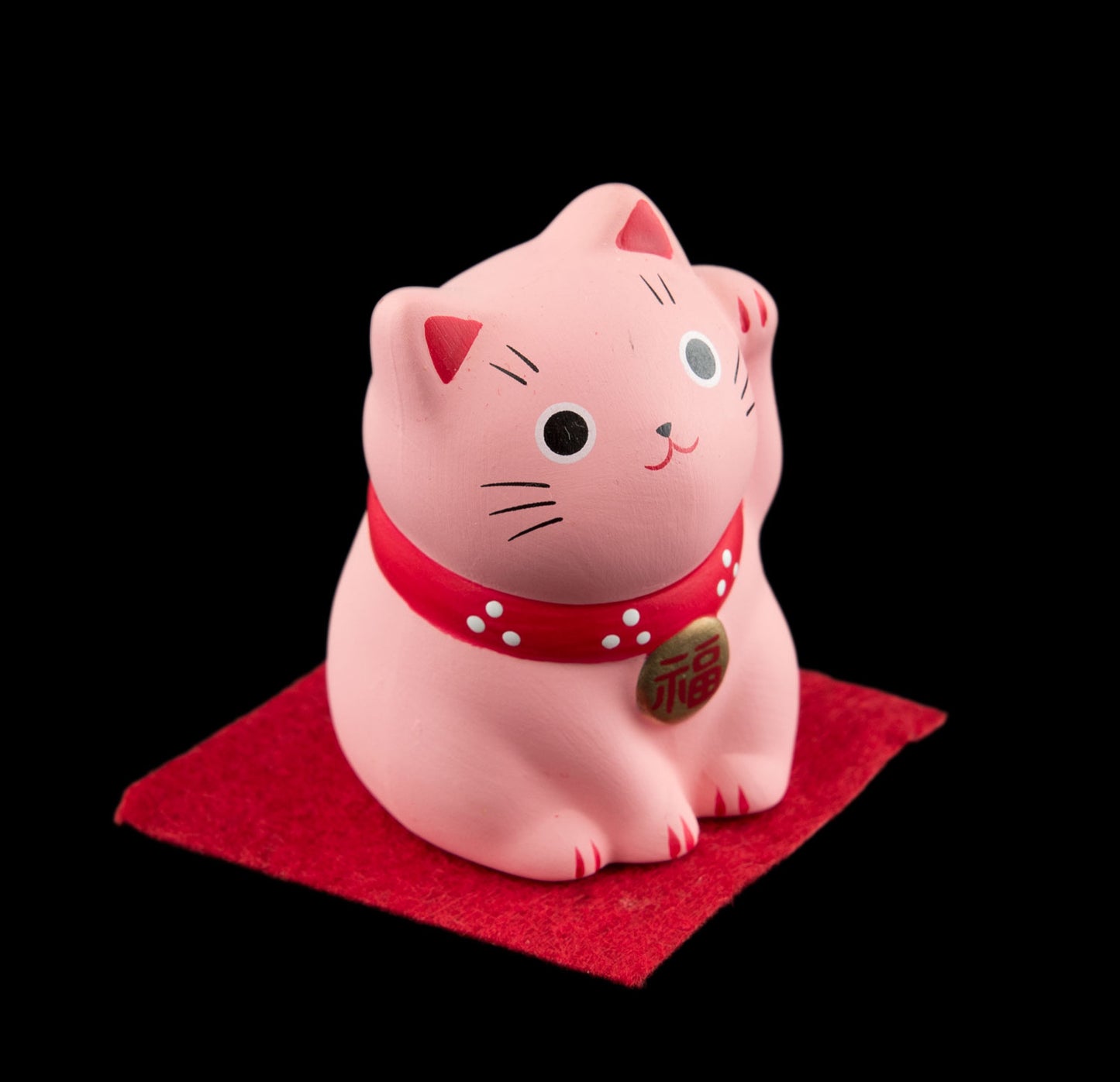Statuette Chat Japonais Rose – Maneki-neko Bonheur Kawaii 5 cm
