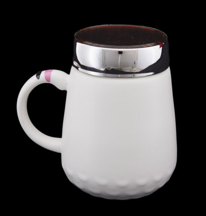 Mug Chat Japonais Maneki Neko en Relief avec Couvercle – 500 ml