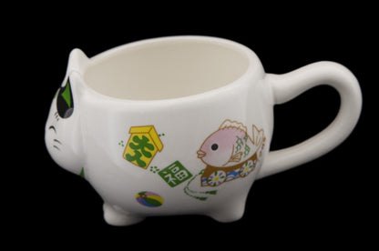 Coffret Service à Thé Maneki Neko Vert pour 2 Personnes – Théière et Tasses en Céramique