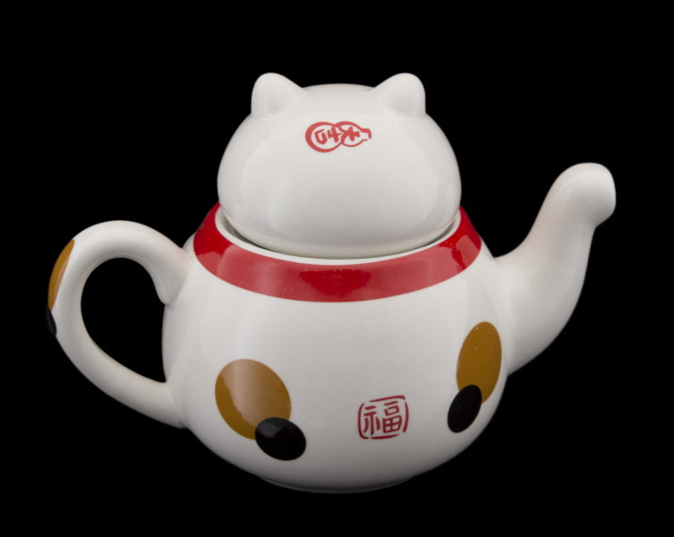 Coffret Service à Thé Maneki Neko Rouge pour 2 Personnes – Théière et Tasses en Céramique