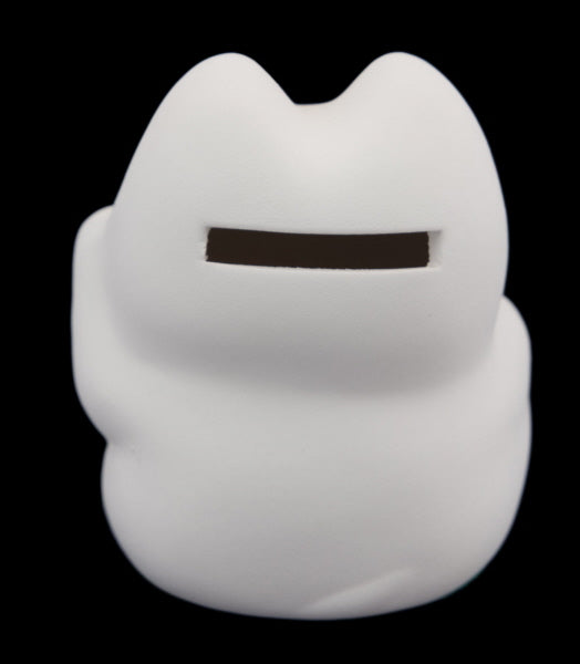 Tirelire Chat Japonais Maneki-Neko Blanc Porte-Bonheur
