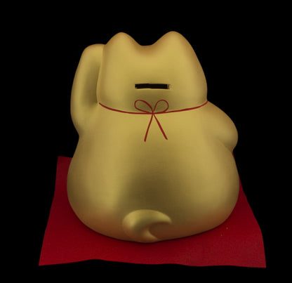 Grande Tirelire Chat Japonais Maneki-Neko en Porcelaine 20 cm