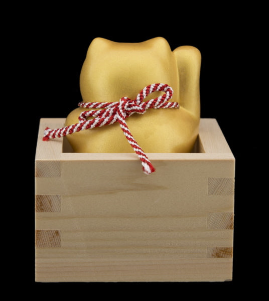FUKU MASU Chat Japonais Maneki-neko Doré – Collection Bonheur 8,8 cm - Figurine