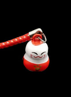 Charm Maneki Neko avec Grelot – Porte-Bonheur Japonais en Métal
