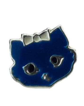 Boucles d'Oreilles Chat Japonais Maneki-Neko Bleu en Argent 925