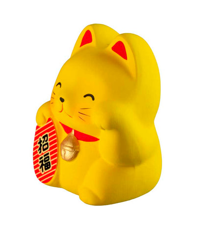 Tirelire Chat Japonais Maneki-Neko Jaune en Céramique