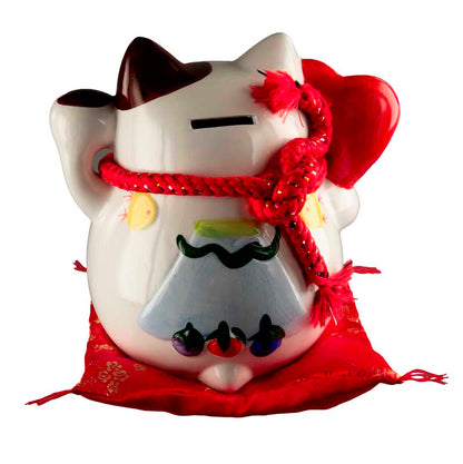 Tirelire Chat Japonais Maneki-Neko Craquelé 19 cm