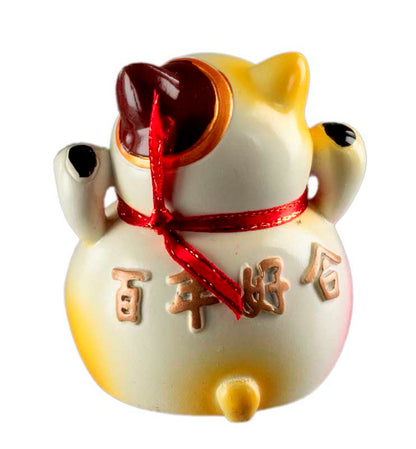 Figurine Chat Bobtail Maneki-Neko et ses Canards en Résine – Décoration Kawaii 6 cm