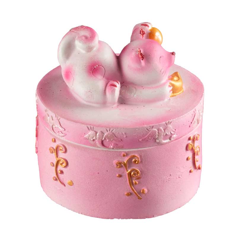 Petite boîte Maneki-Neko Rose en Résine – Figurine Chat Décoratif