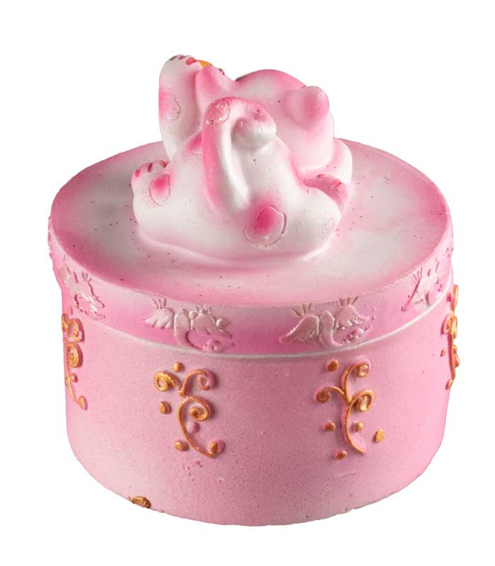 Petite boîte Maneki-Neko Rose en Résine – Figurine Chat Décoratif