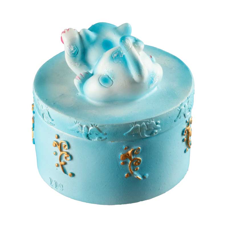 Petite boîte Maneki-Neko Bleu en Résine – Figurine Chat Décoratif