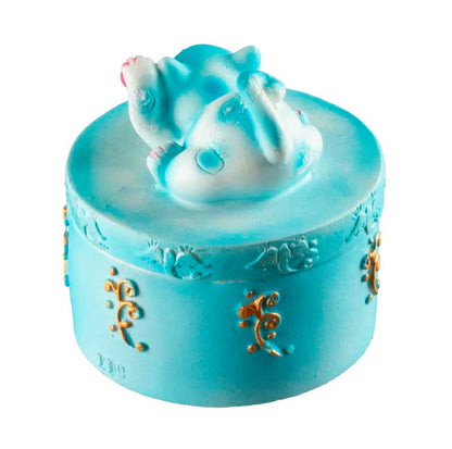 Petite boîte Maneki-Neko Bleu en Résine – Figurine Chat Décoratif
