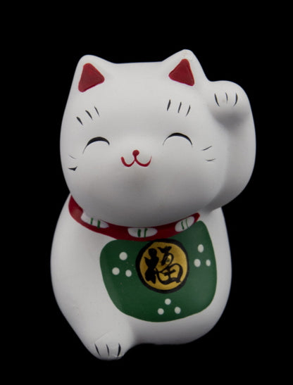 Figurine Chat Japonais Bobtail Maneki-Neko en Polyrésine – Décoration Kawaii 6,5 cm