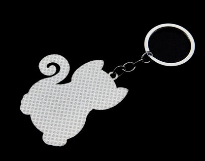 Porte-clés Chat Géométrique en Métal Émaillé – Accessoire Tendance