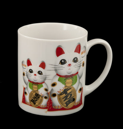 Mug Chat Japonais Maneki Neko en Porcelaine – Fabriqué au Japon
