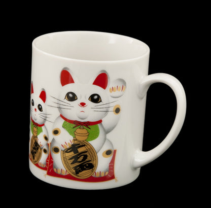 Mug Chat Japonais Maneki Neko en Porcelaine – Fabriqué au Japon