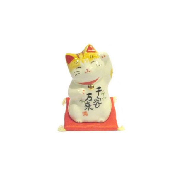 Figurine Chat Japonais Maneki-neko Bobtail Blanc de Collection – Série Limitée 7,5 cm