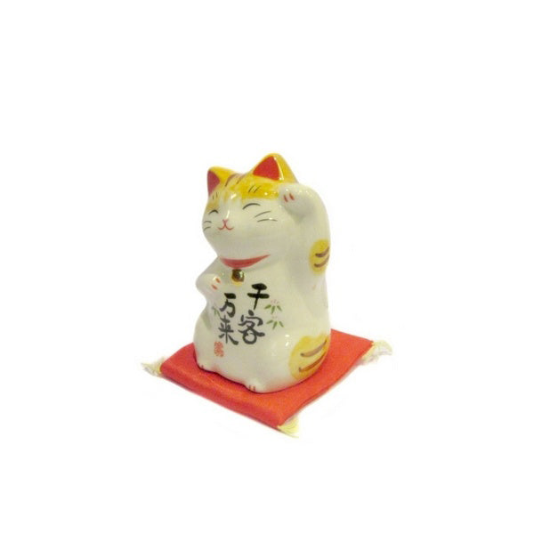 Figurine Chat Japonais Maneki-neko Bobtail Blanc de Collection – Série Limitée 7,5 cm