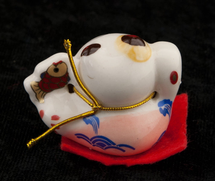 Figurine Chat Japonais Maneki Neko Rose  – Mini Statuette en Céramique