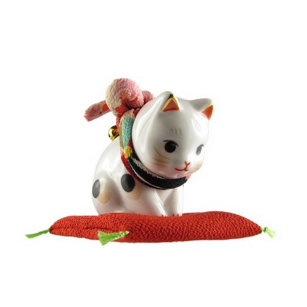 Figurine Chat Japonais Maneki-neko Bobtail Blanc – La Révérence 6,2 cm