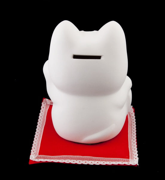 Tirelire Chat Japonais Maneki-Neko Blanche Shōfuku