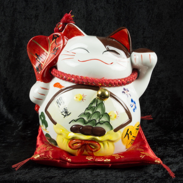 Grande tirelire Chat chinois ou Japonais en ceramique-Maneki Neko- 91